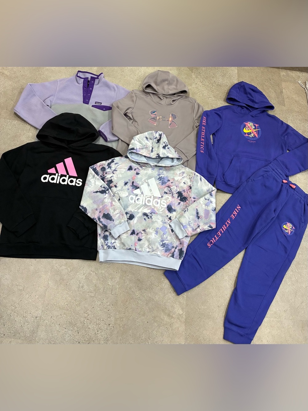 Girls NIKE/ADIDAS/UNDER ARMOUR/PATAGONIA Sweatshirts & Sweatpants, sz Large